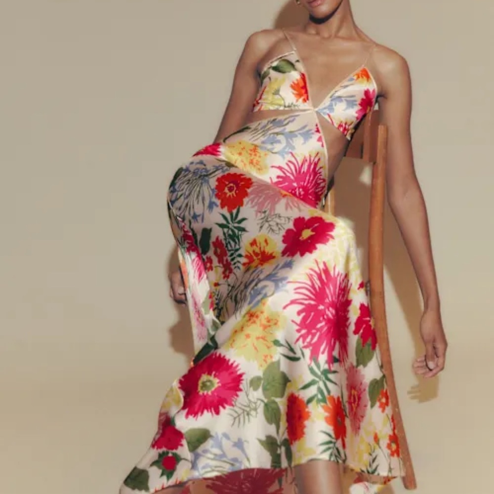 Reformation Poppies Silk Dress Fabrizia - Size 4